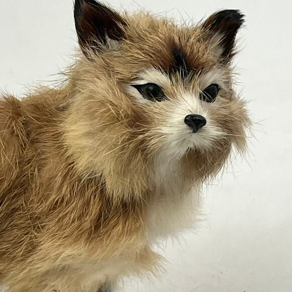 Realistic Fox Fur Covered Animal Figurine Woodland Decor Standing Fox Figure - Picture 11 of 14